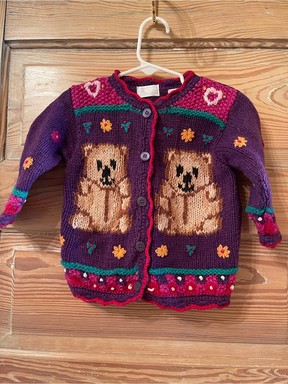 All Mine Vibrant Embroidered Girls Baby Sweater Size 12mo